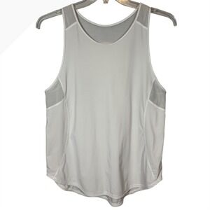 Lululemon White Sculpt Tank Mesh Racerback Workout Tank Top Women's Size 10